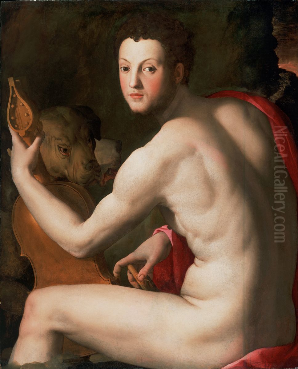 Portrait of Cosimo I de' Medici as Orpheus Oil Painting by Bronzino