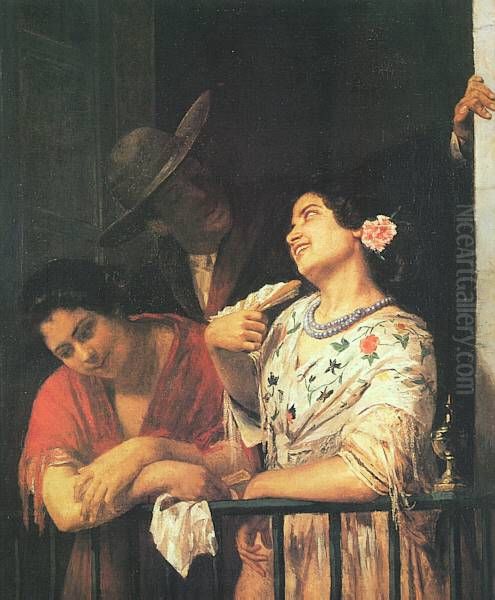 On the Balcony Oil Painting by Mary Cassatt