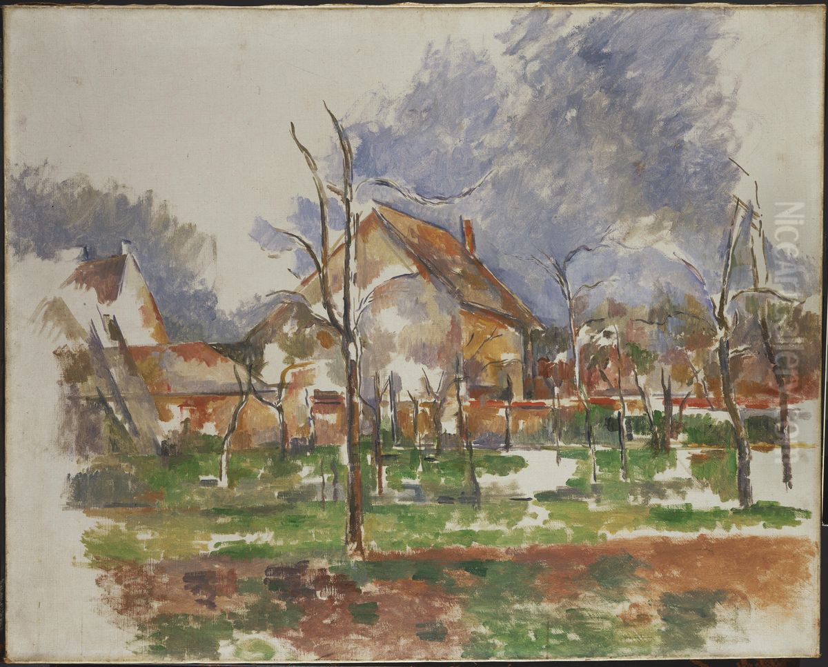 Winter Landscape, Giverny Oil Painting by Paul Cezanne