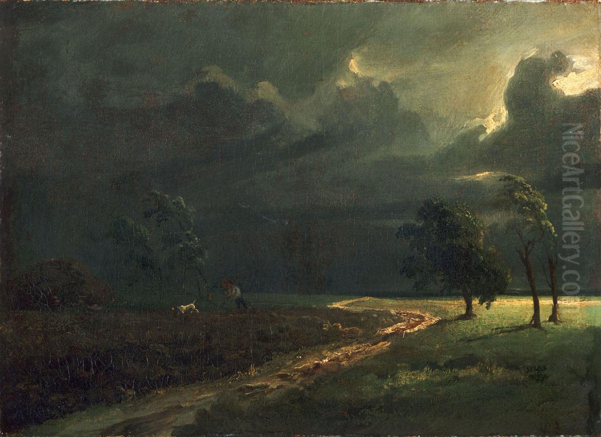 Near Bergholt Common Oil Painting by John Constable