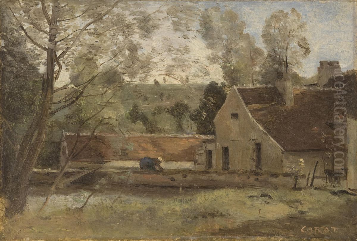 Chateau Thierry Oil Painting by Jean-Baptiste Camille Corot