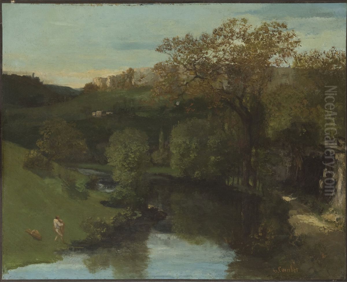 Valley Oil Painting by Gustave Courbet