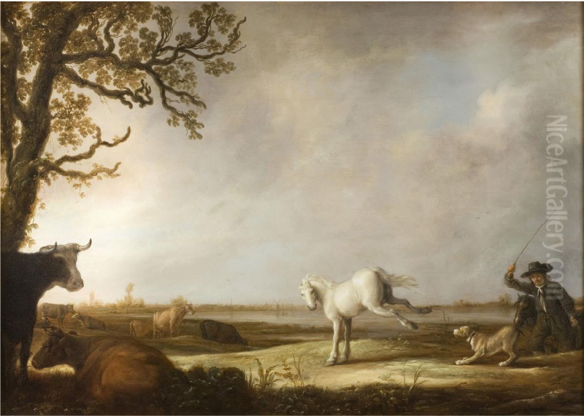 Kicking Horse Oil Painting by Aelbert Cuyp