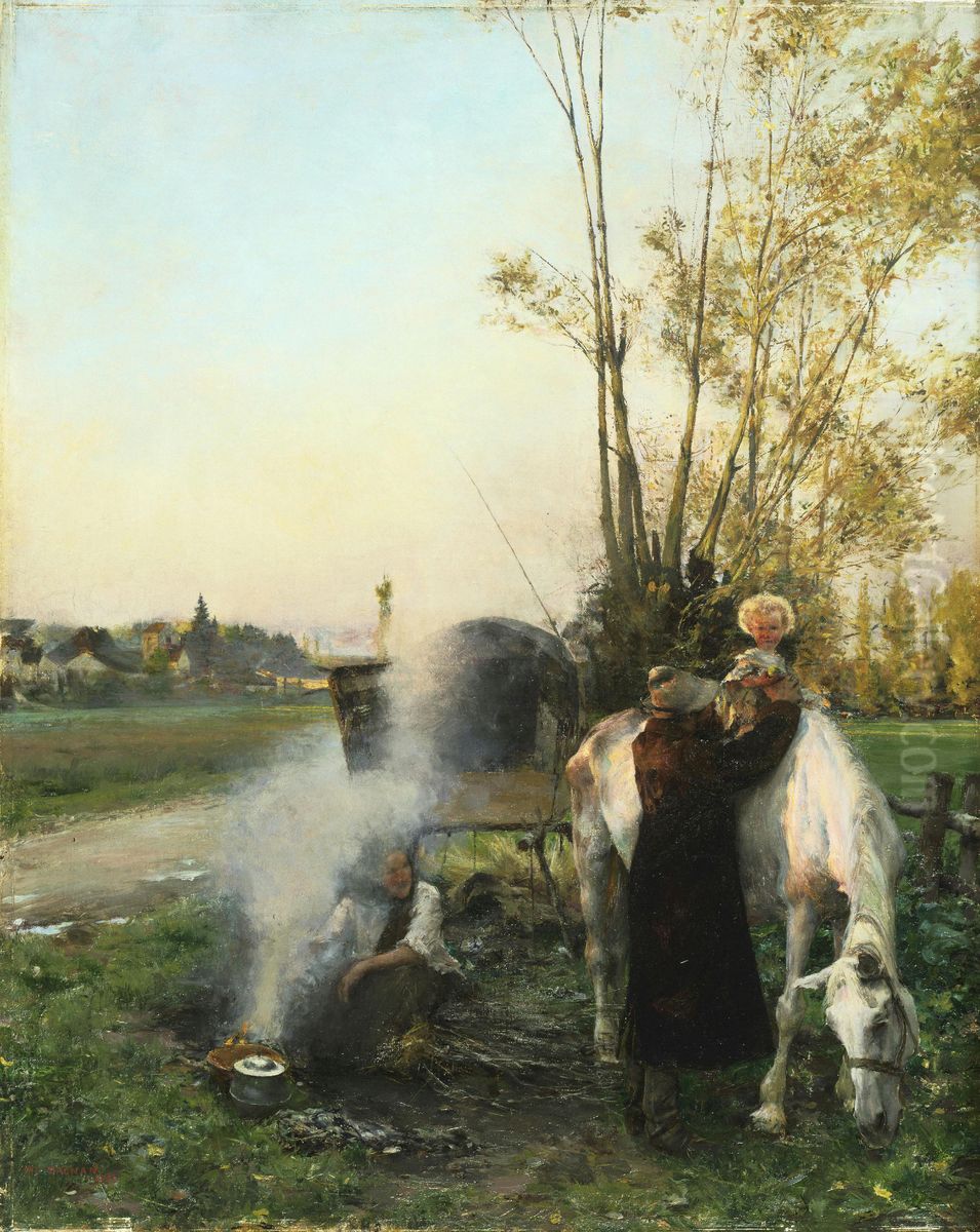 Gypsy Scene Oil Painting by Pascal Dagnan-Bouveret