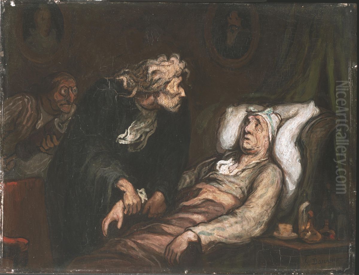 The Imaginary Illness Oil Painting by Honore Daumier The Imaginary Illness Oil Painting by Honore Daumier