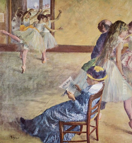 Wahrend des Tanzunterrichts: Madame Cardinal Oil Painting by Edgar Degas