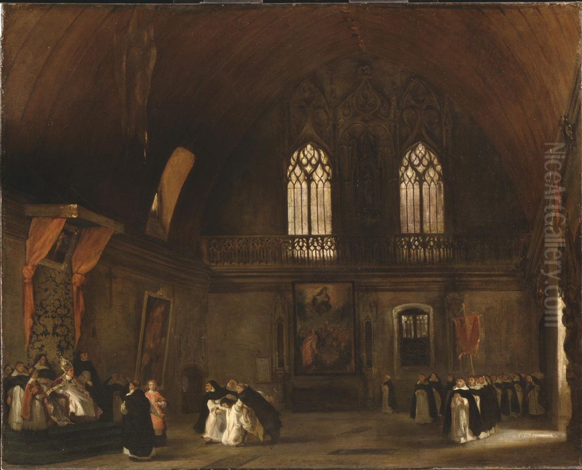 Interior of a Dominican Convent in Madrid Oil Painting by Eugene Delacroix