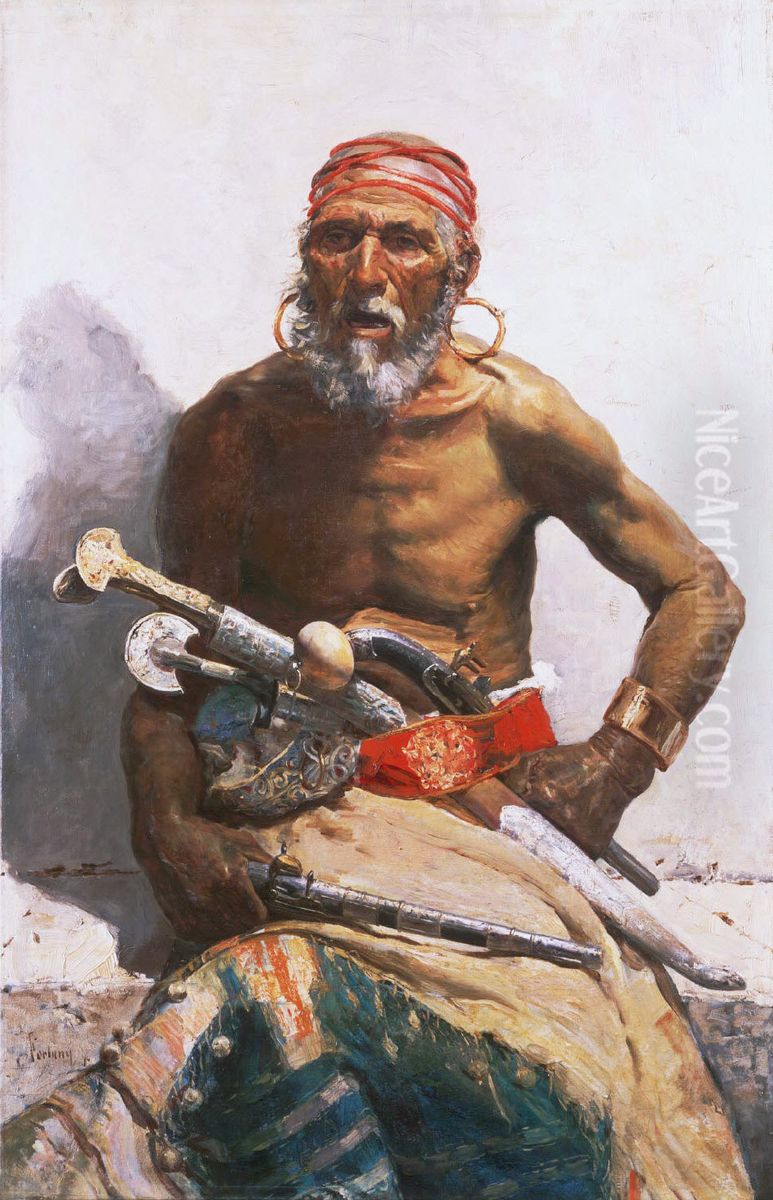Arab Chief Oil Painting by Maria Fortuny Marsal