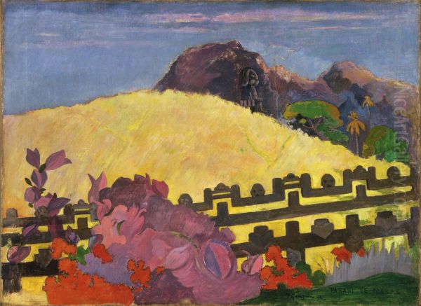 PARAHI TE MARAE Oil Painting by Paul Gauguin