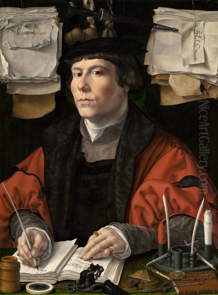Portrait of a Merchant, possibly Jan Snoeck Oil Painting by Jan Gossaert