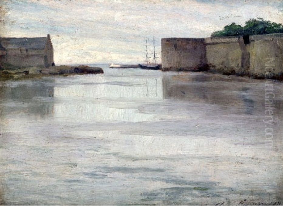 Harbor of Concarneau Oil Painting by Thomas Alexander Harrison