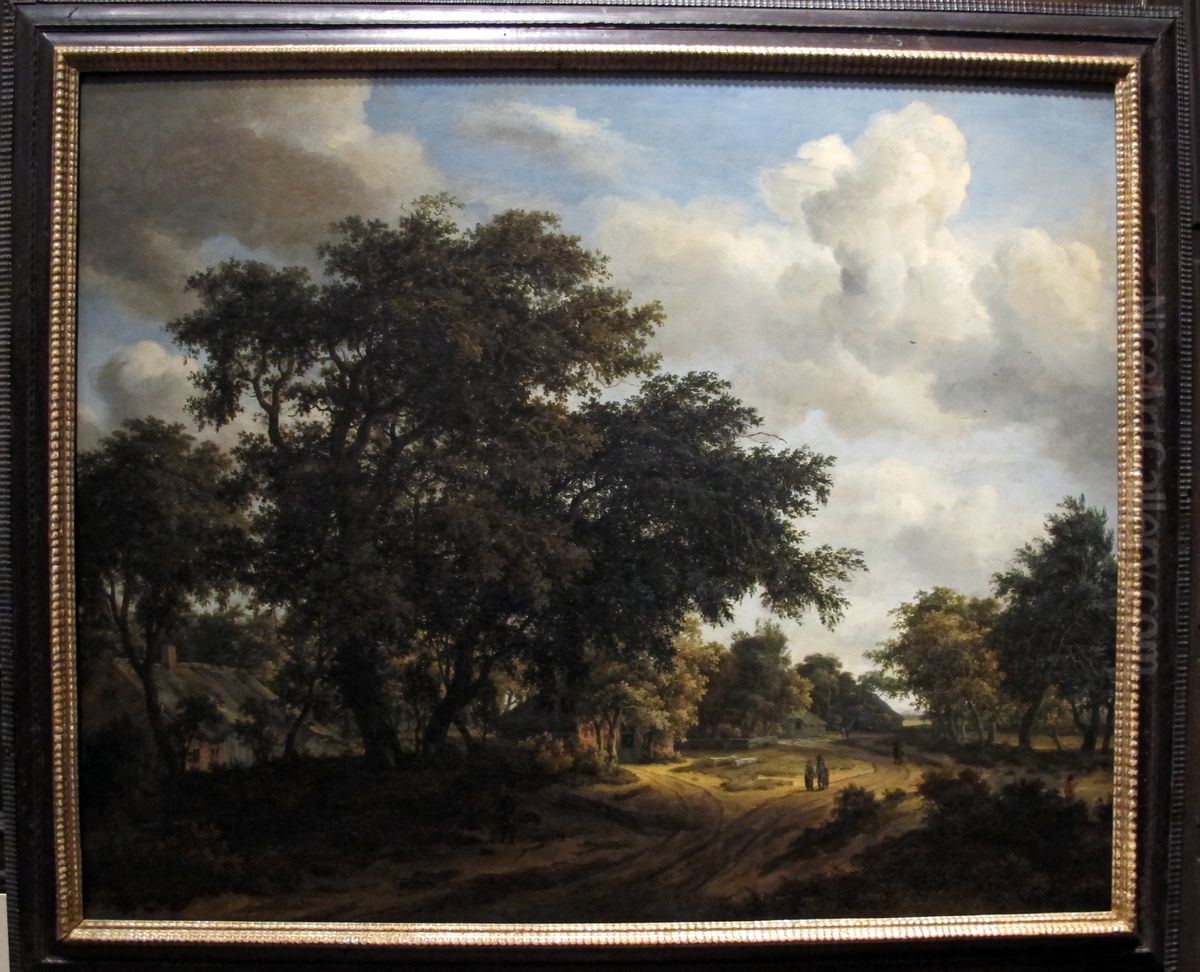Landscape with a Wooded Road Oil Painting by Meindert Hobbema Landscape with a Wooded Road Oil Painting by Meindert Hobbema