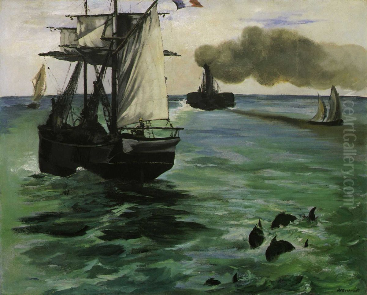 The Steamboat Oil Painting by Edouard Manet