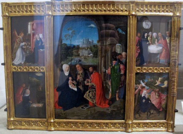De vlucht naar Egypte Oil Painting by Master of Hoogstraeten