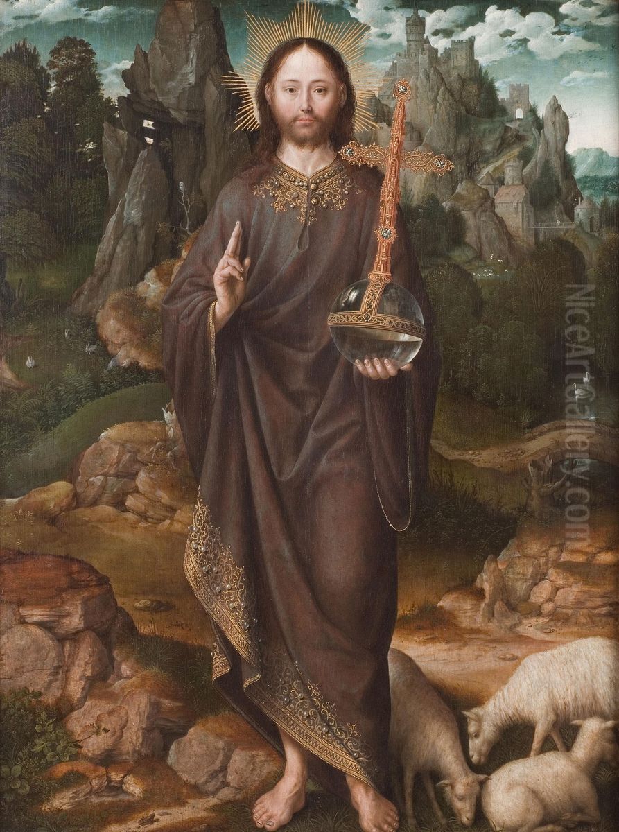 Christus als Salvator Mundi Oil Painting by Master of the Mansi Magdalen