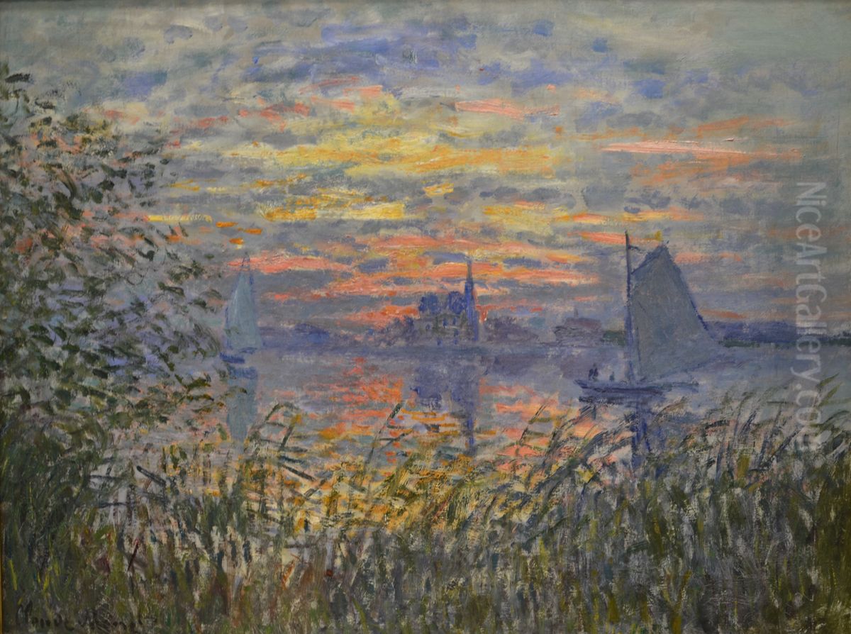 Marine View with a Sunset Oil Painting by Claude Oscar Monet Marine View with a Sunset Oil Painting by Claude Oscar Monet