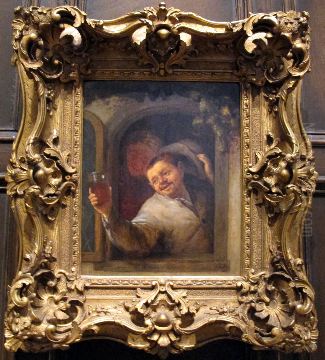 Peasants Drinking at a Window Oil Painting by Adriaen van Ostade