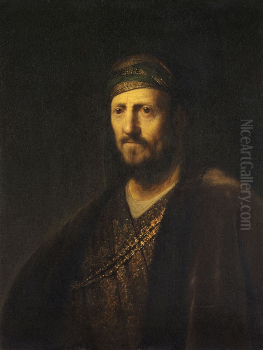 Bust of a Man in Oriental Costume Oil Painting by Rembrandt Bust of a Man in Oriental Costume Oil Painting by Rembrandt