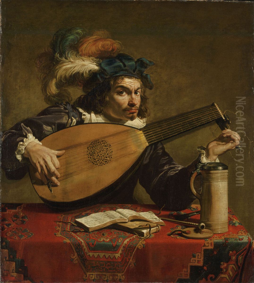 Le Joueur de luth Oil Painting by Theodoor Rombouts Le Joueur de luth Oil Painting by Theodoor Rombouts