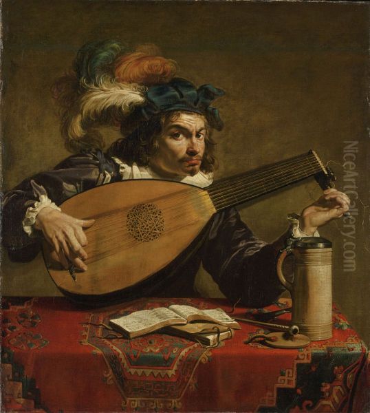 Le Joueur de luth Oil Painting by Theodoor Rombouts