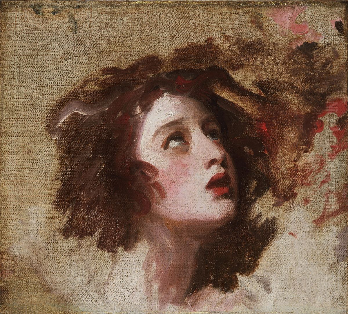 Portrait of Emma Hart, later Lady Hamilton, as Miranda Oil Painting by George Romney