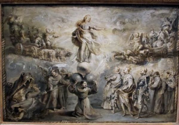 Franciscan Allegory in Honor of the Immaculate Conception Oil Painting by (studio of) Rubens, Peter Paul