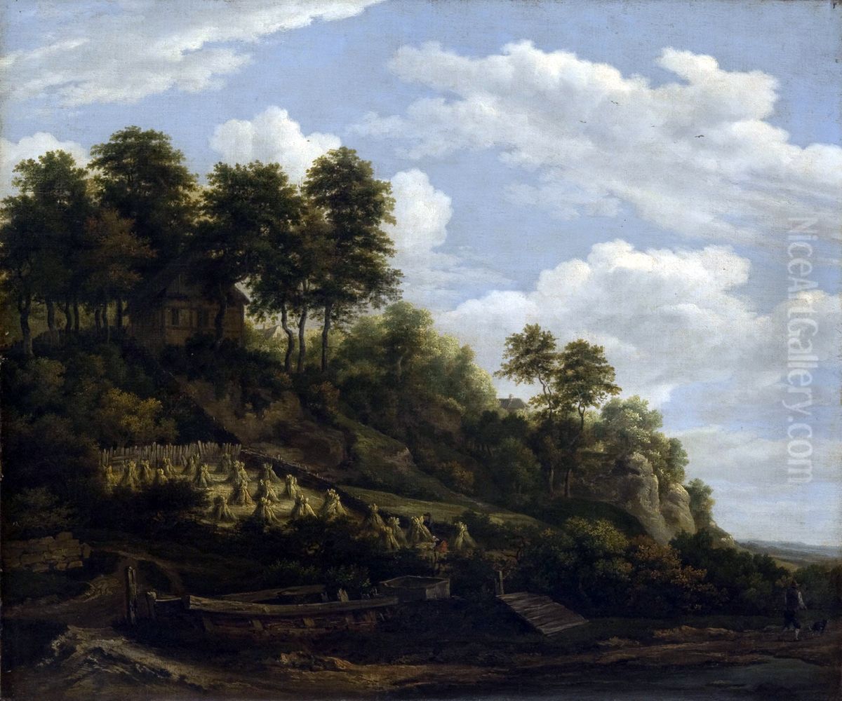 Sloping Field Oil Painting by Jacob Van Ruisdael