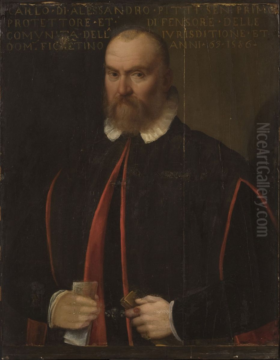 Portrait of Carlo Pitti Oil Painting by Santi Di Tito