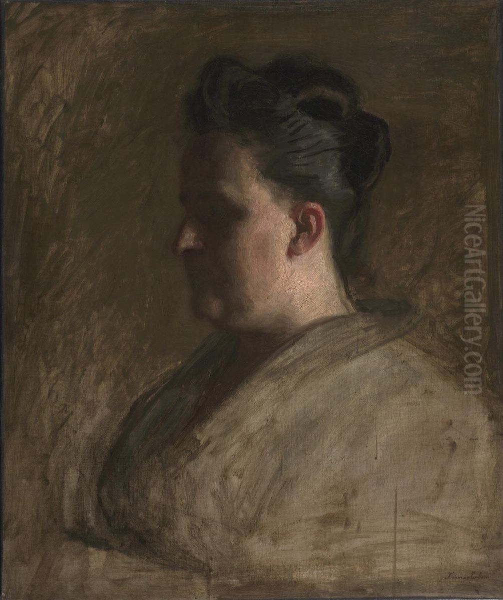 Portrait of Blanche Hurlburt Oil Painting by Thomas Cowperthwait Eakins