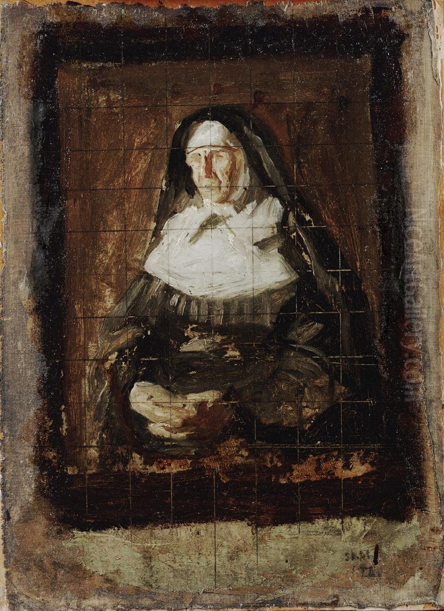 Sketch for Portrait of Mother Patricia Waldron Oil Painting by Thomas Cowperthwait Eakins
