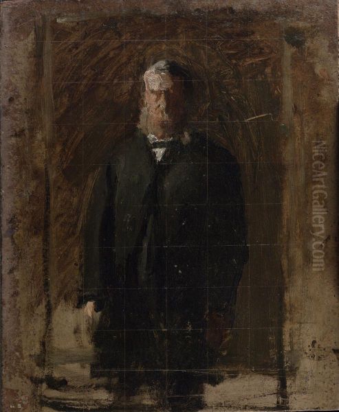 Sketch for Portrait of Professor George F. Barker Oil Painting by Thomas Cowperthwait Eakins