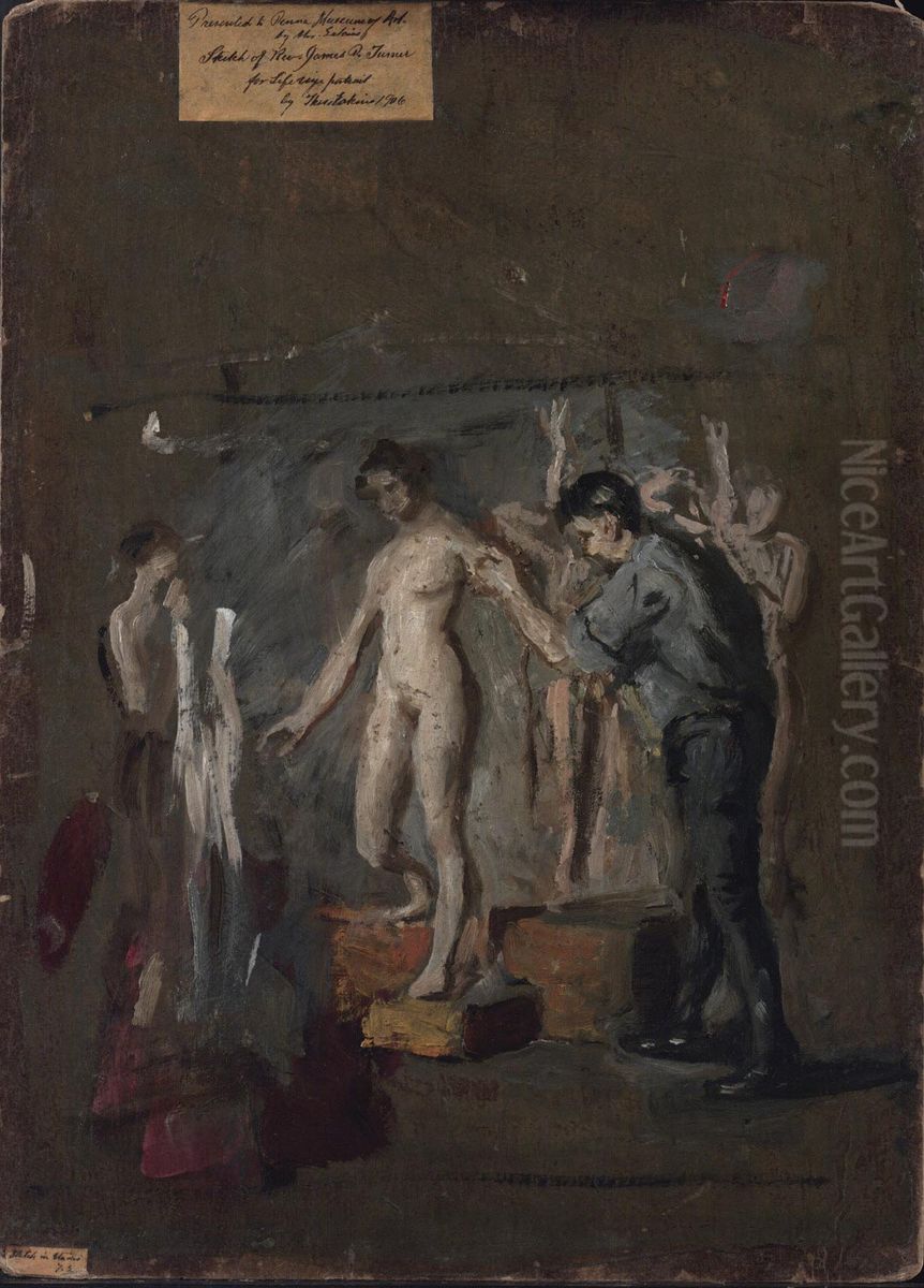 Sketch forWilliam Rush and His Model Oil Painting by Thomas Cowperthwait Eakins