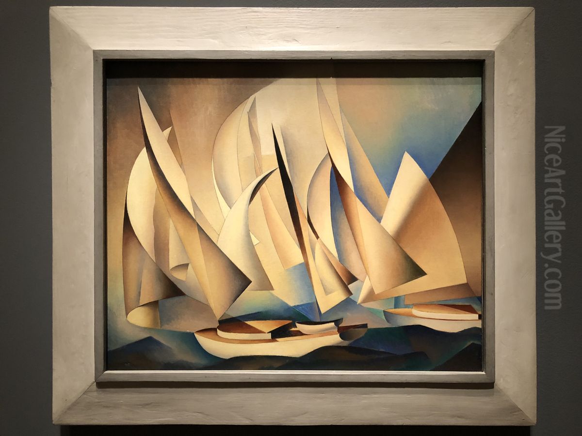 Pertaining to Yachts and Yachting Oil Painting by Charles Sheeler