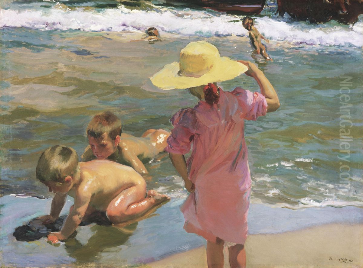 The Young Amphibians Oil Painting by Joaquin Sorolla