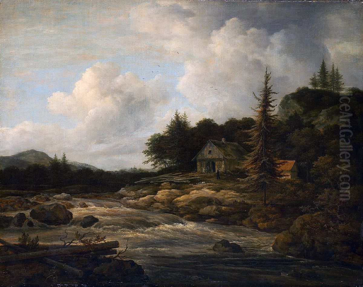 Landschaft mit Gebirgsfluss Oil Painting by Jacob Van Ruisdael