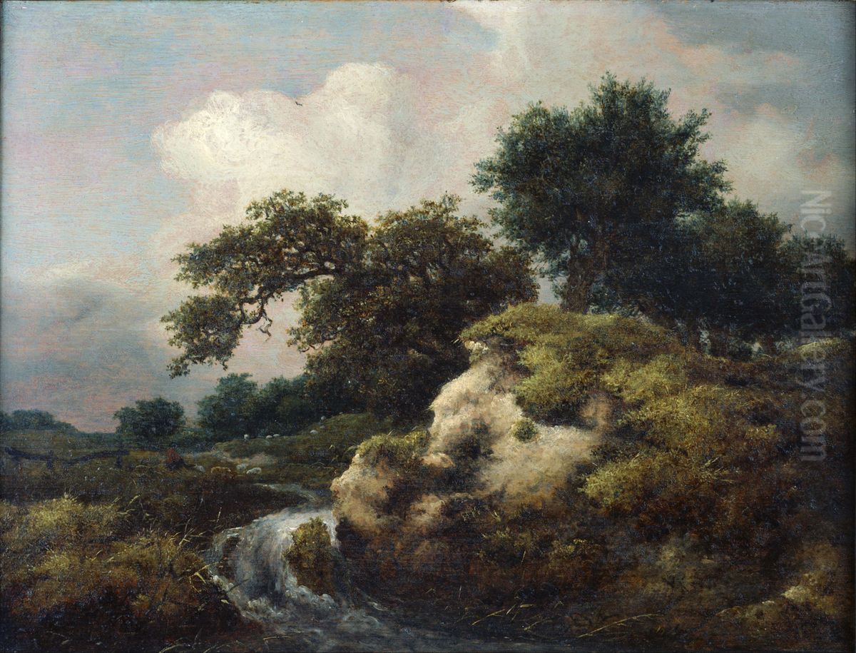 Paisaje de dunas y cascadas Oil Painting by Jacob Van Ruisdael
