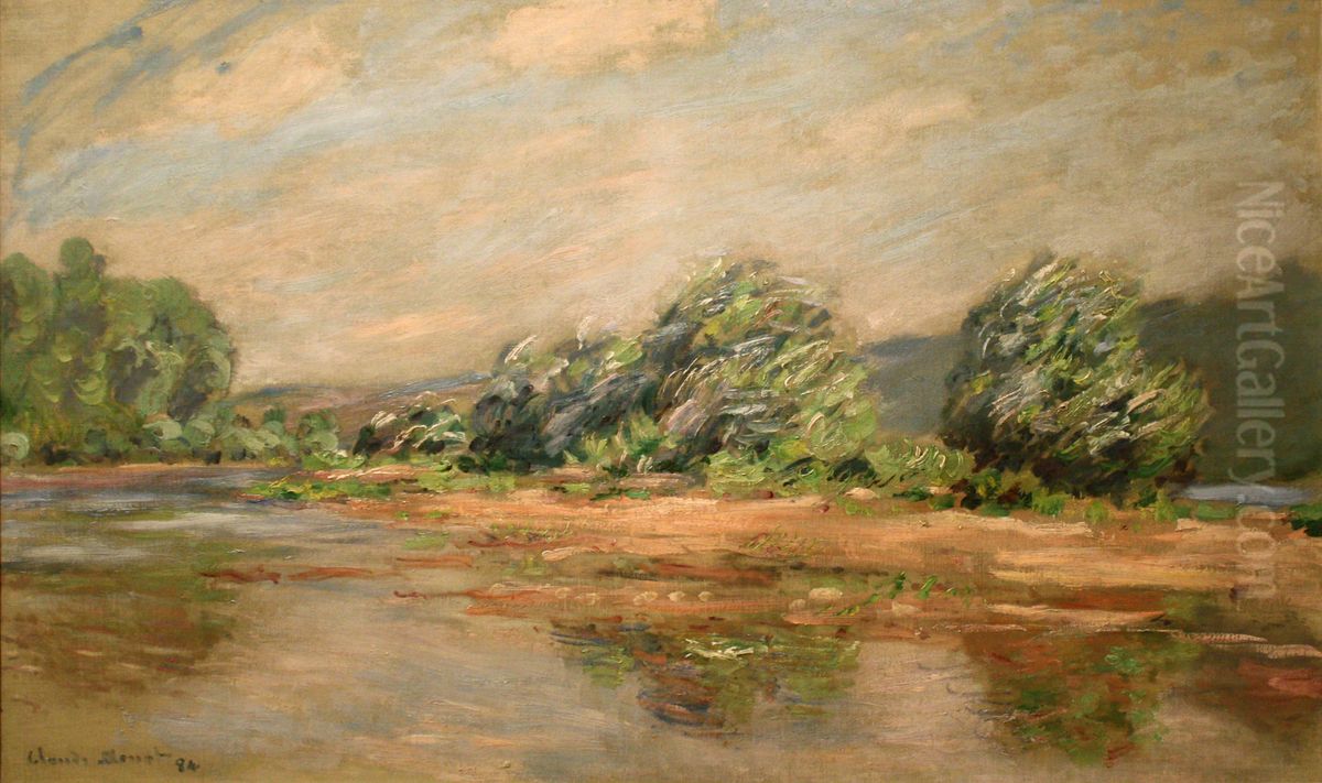 The Seine at Port-Villez (A Gust of Wind) Oil Painting by Claude Oscar Monet