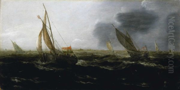 Original caption Oil Painting by Jan Porcellis