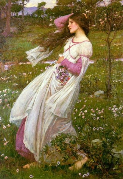 Windflowers Oil Painting by John William Waterhouse