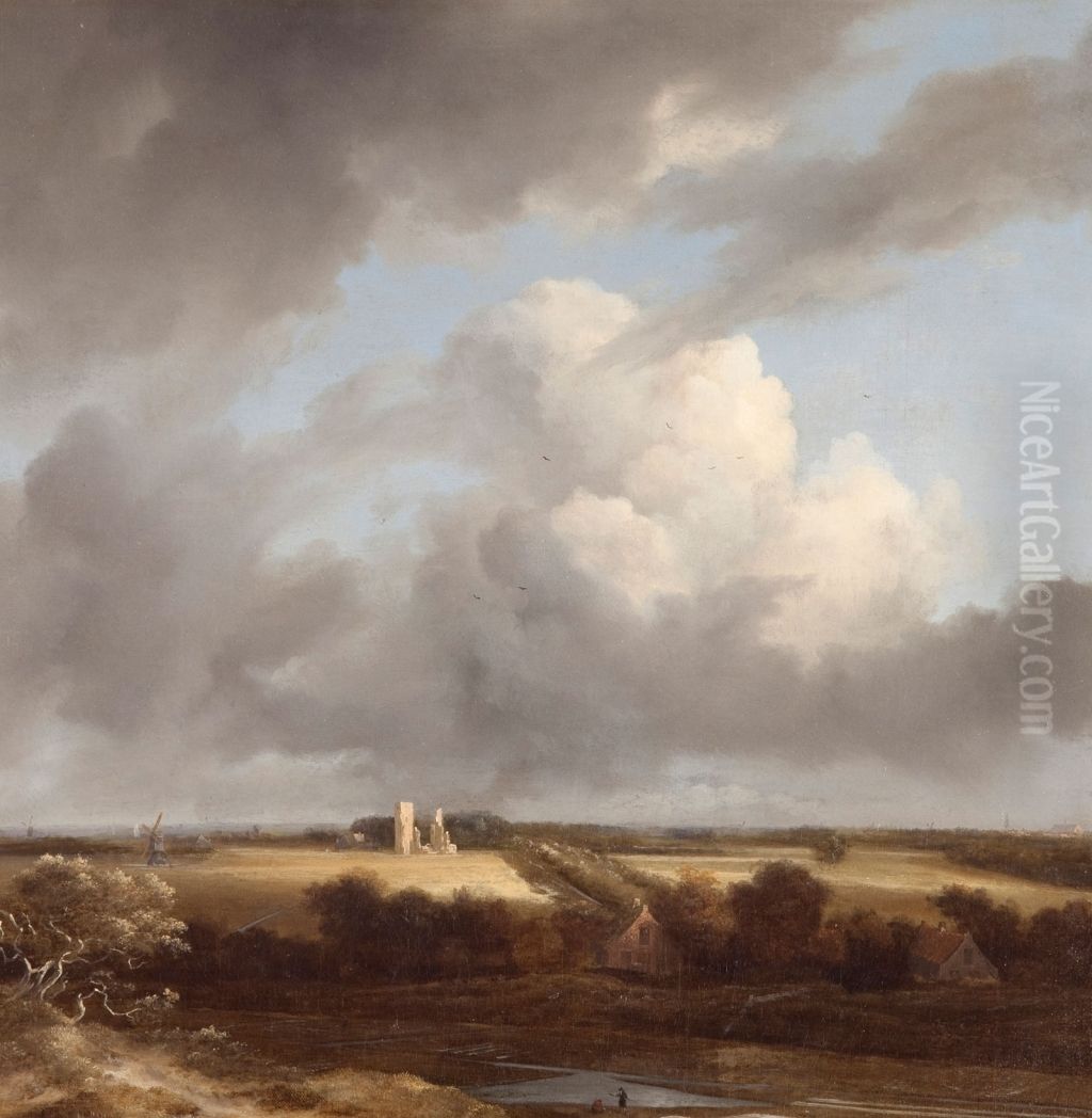 View of the ruins of of Huis ter Kleef near Haarlem Oil Painting by Jacob Van Ruisdael