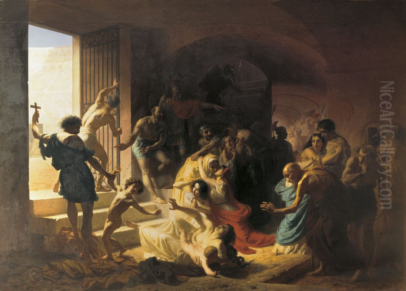 Christian Martyrs inColosseum Oil Painting by Konstantin Flavitsky