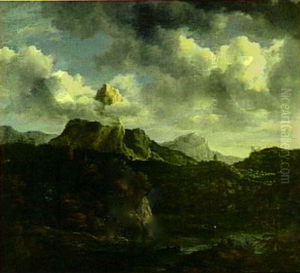Mountain Landscape Oil Painting by Jacob Van Ruisdael