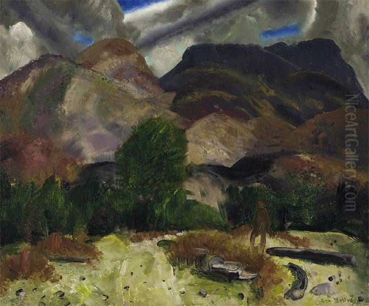 Hunter and Mountains Oil Painting by George Wesley Bellows