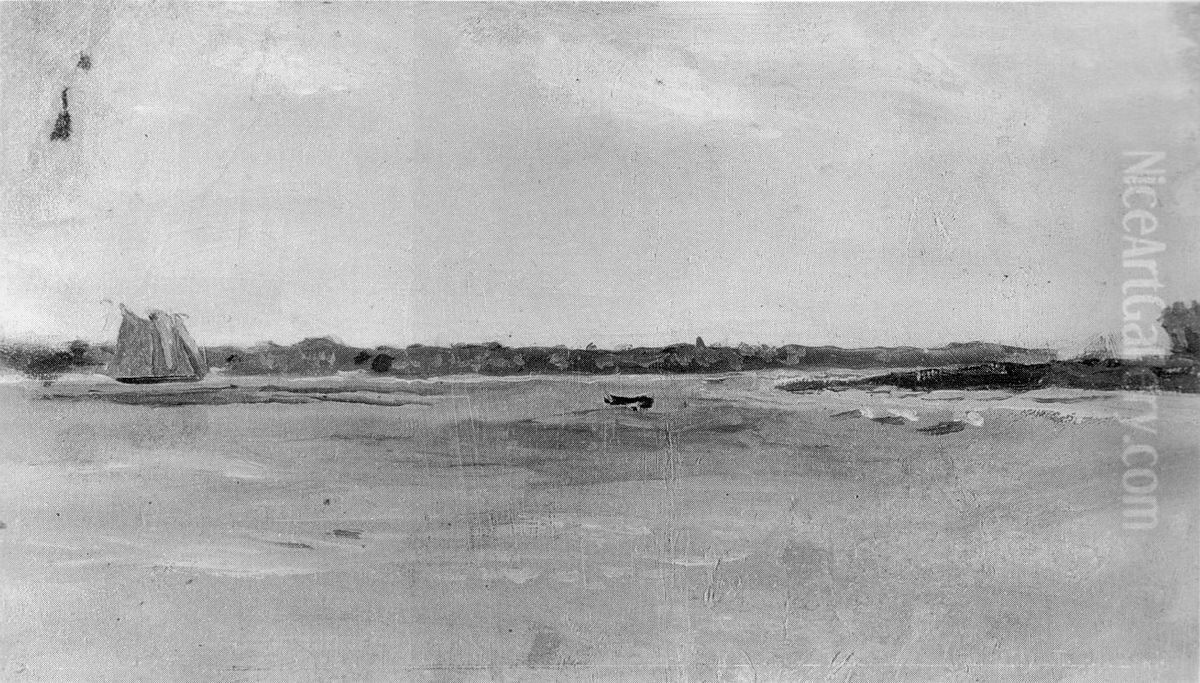 Study of the Delaware River Oil Painting by Thomas Cowperthwait Eakins