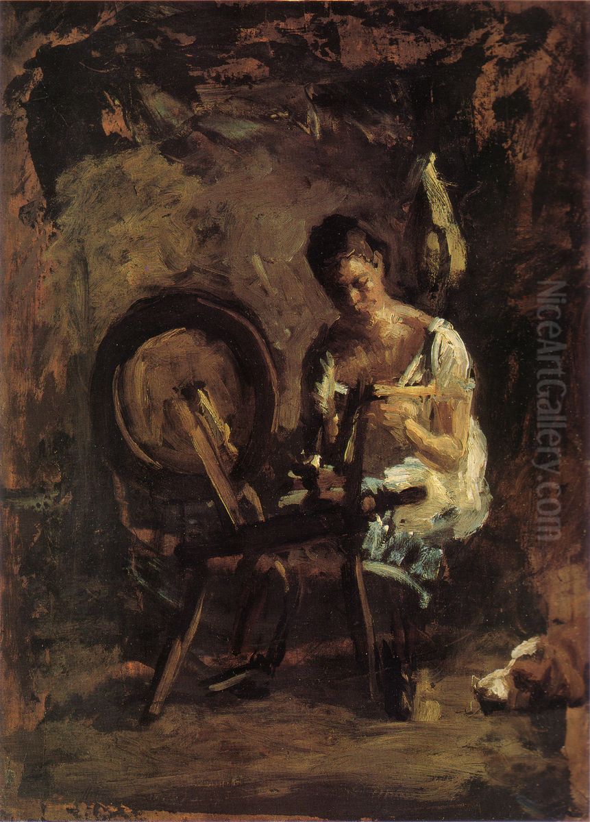 Sketch Oil Painting by Thomas Cowperthwait Eakins