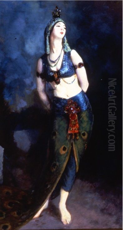 Ruth St. Denis in the Peacock Dance Oil Painting by Robert Henri