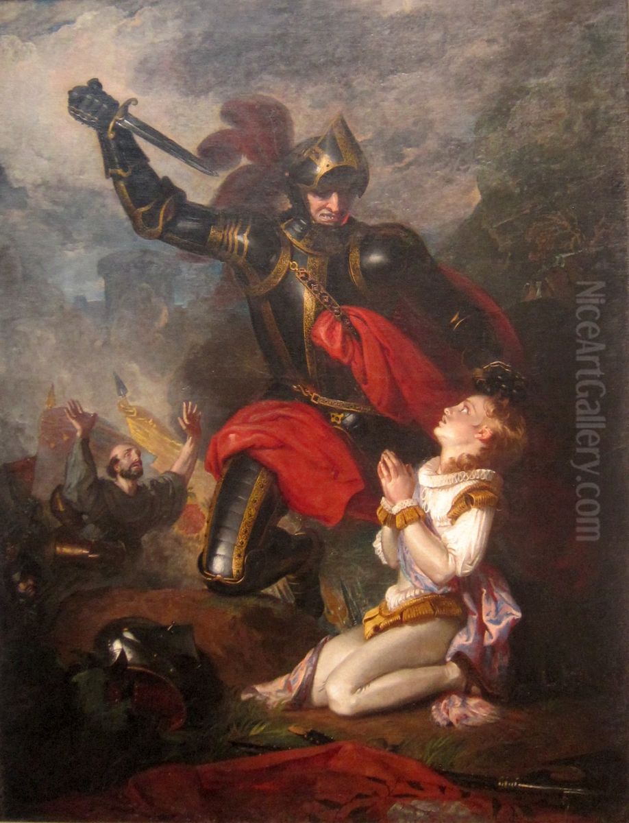 Murder of Rutland by Lord Clifford Oil Painting by Charles Robert Leslie