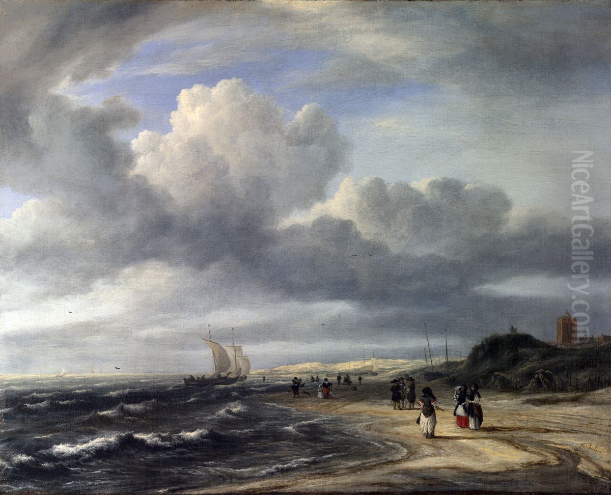 The Shore at Egmond-an-Zee Oil Painting by Jacob Van Ruisdael