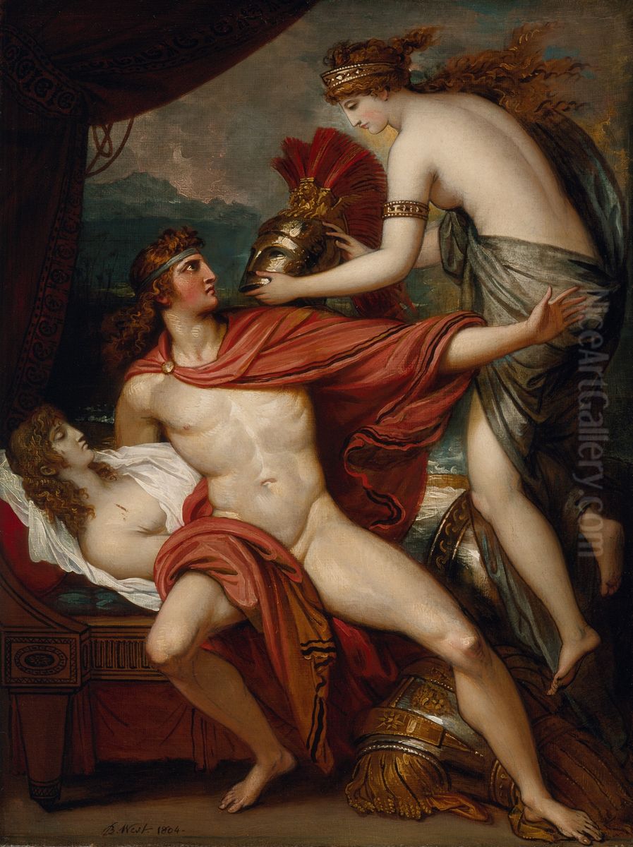 Thetis Bringing the Armor to Achilles Oil Painting by Benjamin West
