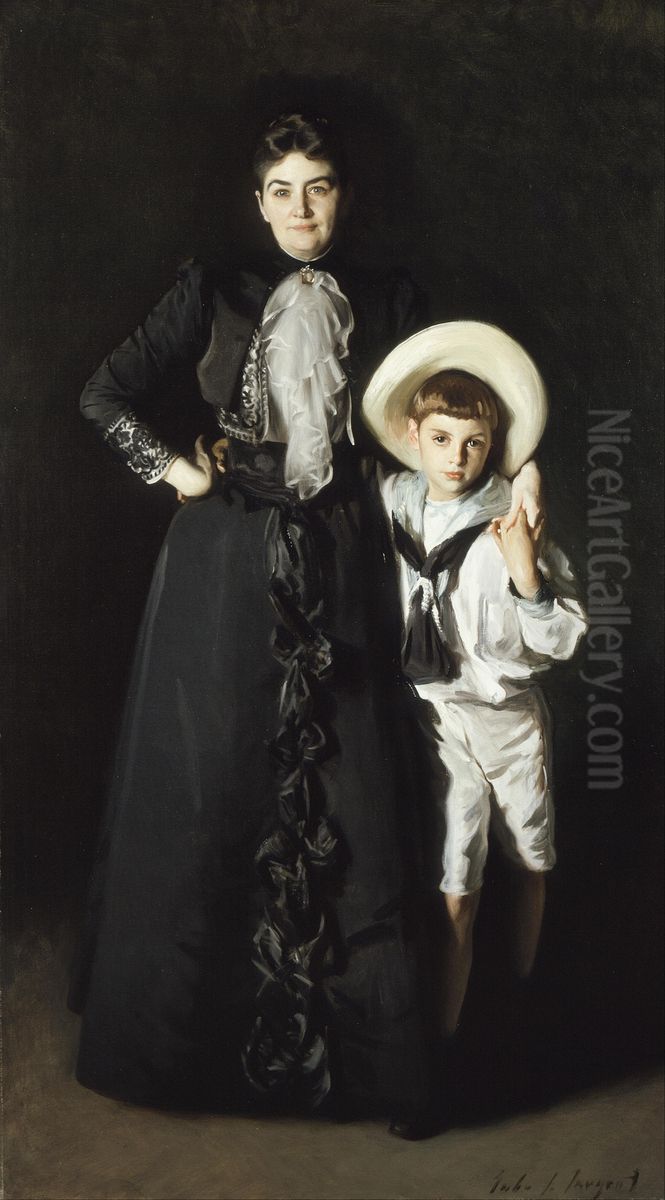 Portrait of Mrs. Edward L. Davis and Her Son, Livingston Davis Oil Painting by John Singer Sargent
